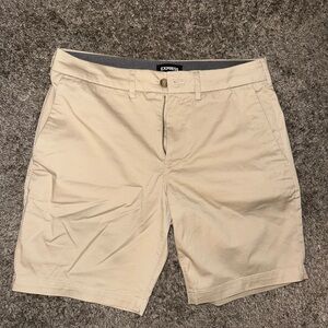 Express Men's Beige Flat Front Shorts
